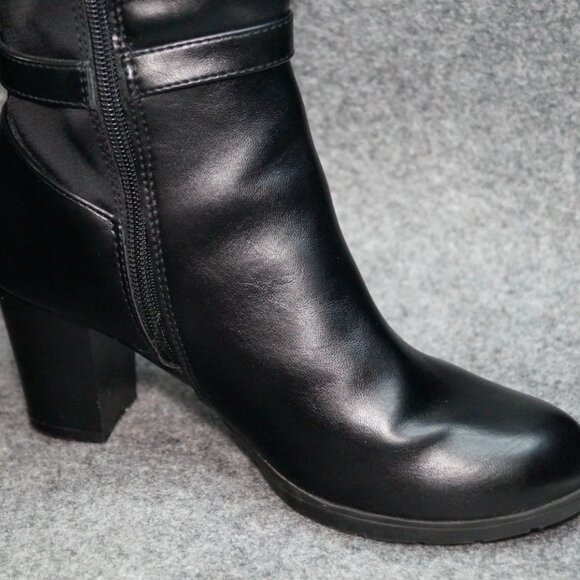 Anne Klein iFlex SF3122 Black Knee-High Boots Size 6.5 Pre-Owned Leather - Picture 4 of 10